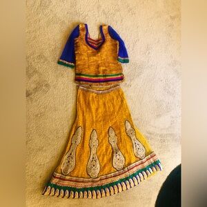 Woman/girl party wear lahenga indian/Pakistani in mustard color